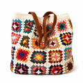 Borsa Tote Uncinetto Granny Square Boho | Borsa a Spalla in Cotone Donna